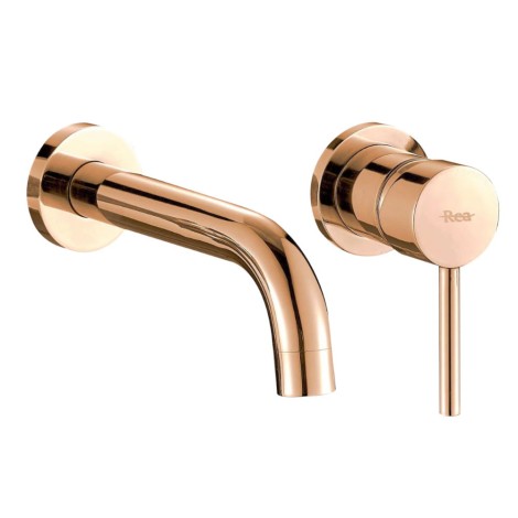 Rea Lungo bateria umywalkowa podtynkowa + box różowe złoto