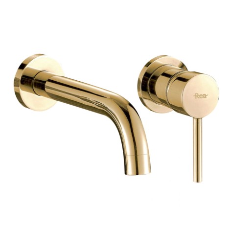Rea Lungo bateria umywalkowa podtynkowa + box złoty