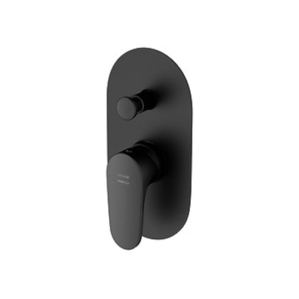 Cersanit Inverto bateria wannowo-natryskowa podtynkowa czarna z boksem