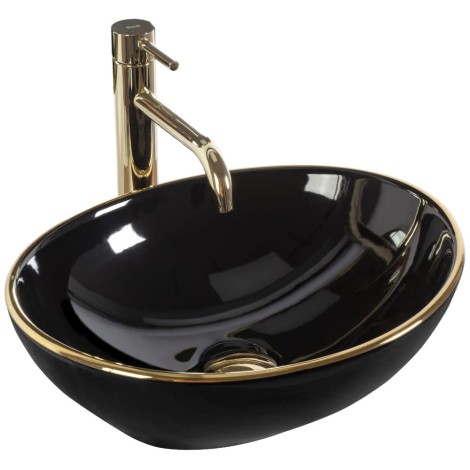 Rea Sofia Black Gold Edge umywalka nablatowa 41x34,5