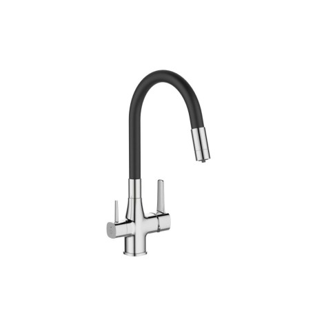 Invena Glamour bateria zlewozmywakowa z filtrem chrom/czarny