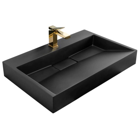 Rea Goya black umywalka konglomeratowa 70x46cm