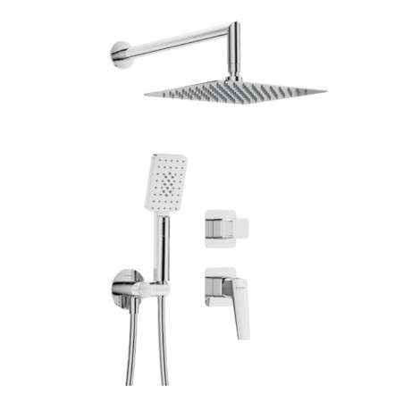 Deante Blur zestaw prysznicowy podtynkowy z głowicą natryskową chrom