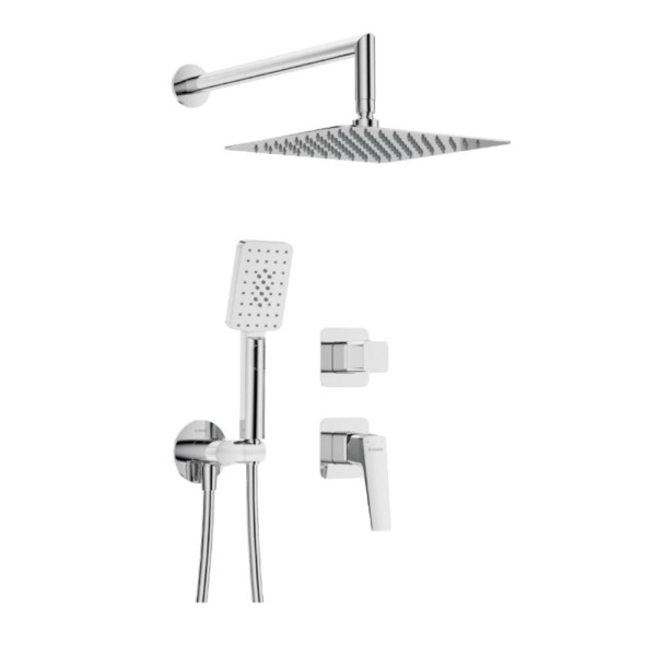 Deante Blur zestaw prysznicowy podtynkowy z głowicą natryskową chrom