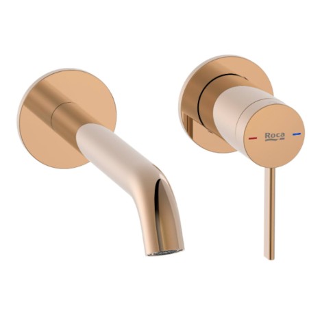 Roca Ona bateria umywalkowa podtynkowa dwuotworowa rose gold