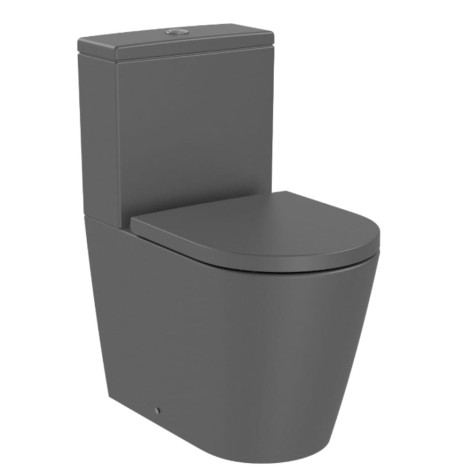 Roca Inspira round miska wc do kompaktu o/podwójny onyks