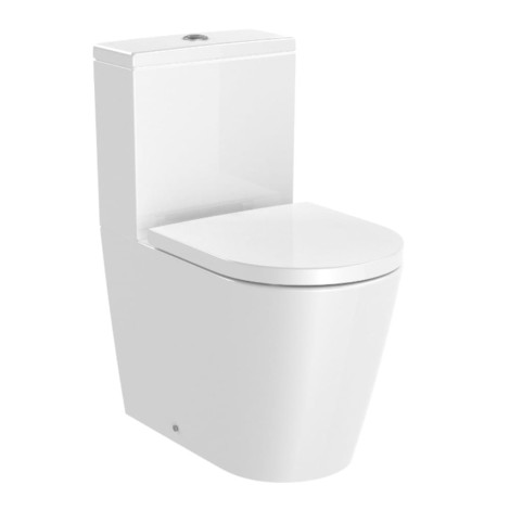 Roca Inspira round rimles miska wc o/podwójny do kompaktu biały