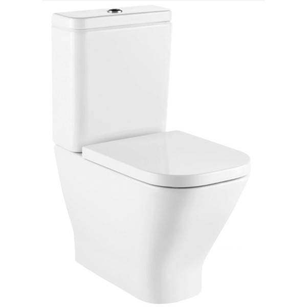 Roca Gap miska rimless square do kompaktu o/podwójny przyścienny biały