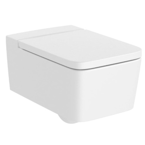 Roca Inspira square rimless miska wc podwieszana biały mat