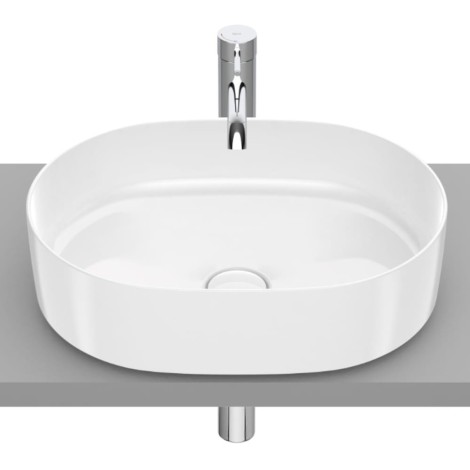 Roca Inspira round umywalka nablatowa cienkościenna 500 x 370 x 140 mm supraglaze biała
