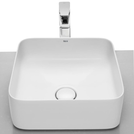 Roca Inspira square umywalka nablatowa 370 x 370 x 140 mm supraflaze biała
