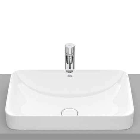 Roca Inspira square umywalka blatowa 550 x 370 x 75 mm biała
