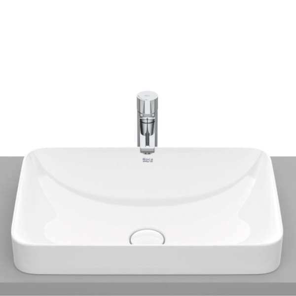 Roca Inspira square umywalka blatowa 550 x 370 x 75 mm biała