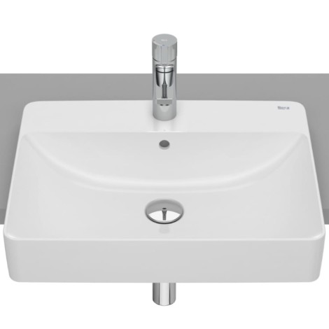 Roca Inspira square umywalka półblatowa 550 x 420 x 170 mm biała