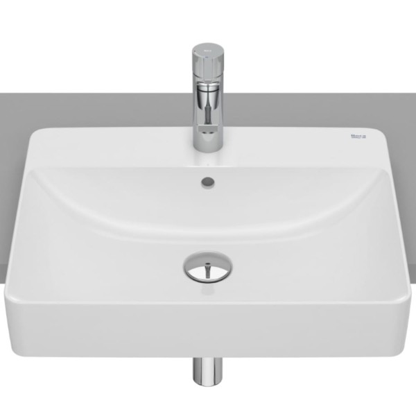 Roca Inspira square umywalka półblatowa 550 x 420 x 170 mm biała