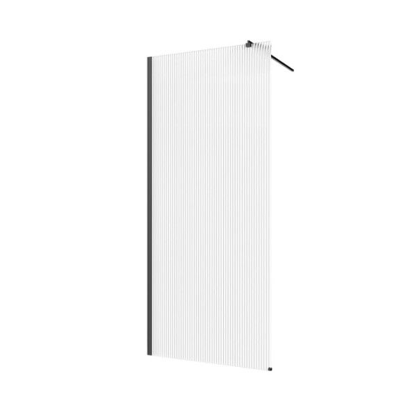Invena Walk in kabina szkło ryfl. profil czarny 120x200cm