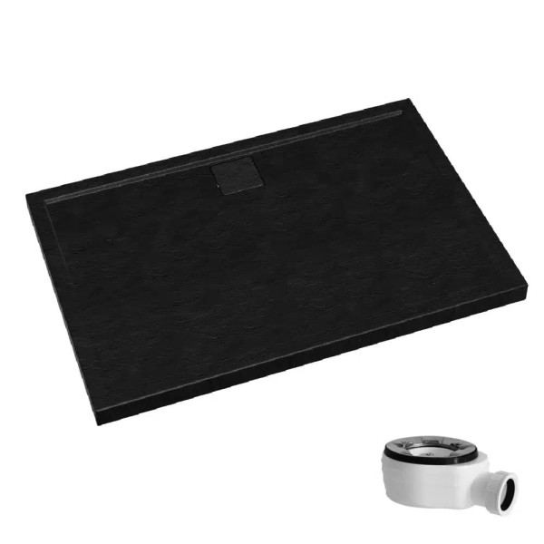 Schedpol Omega Black stone brodzik prostokątny 80x100cm