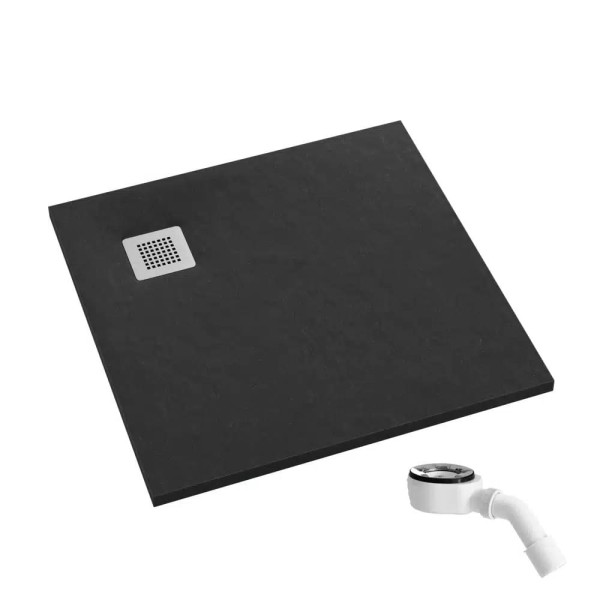 Schedpol Kalait black stone brodzik kwadratowy 80x80cm