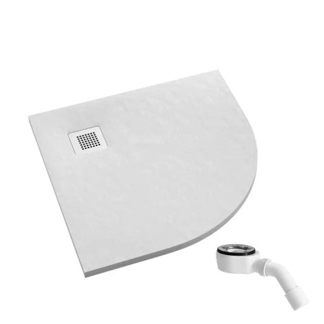 Schedpol Kalait white stone brodzik półokrąły 90x90cm
