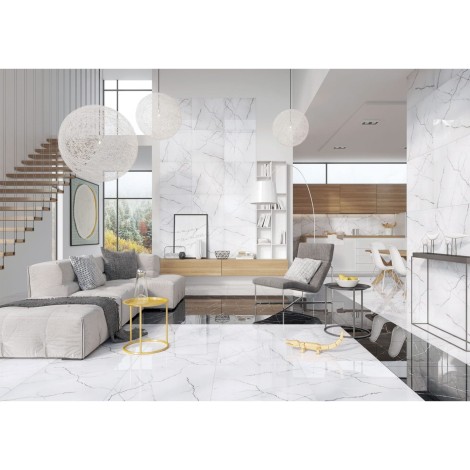 Ceramstic Mavros bianco poler płytka gresowa 60x60 - aranżacja.