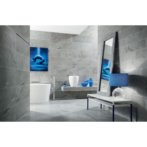 Tubądzin Organic Matt grey płytka ścienna 32,8x89,8 - aranżacja.