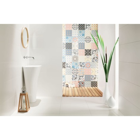 Tubądzin Unit Plus white płytka ścienna 32,8x89,8 - aranżacja.