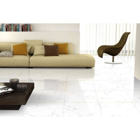 Netto White Marble polished płytka gresowa 60x60 - aranżacja.