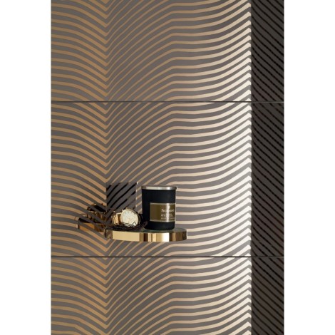 Tubądzin Dekor Shine Concrete dark płytka ścienna 29,8x59,8 - aranżacja.
