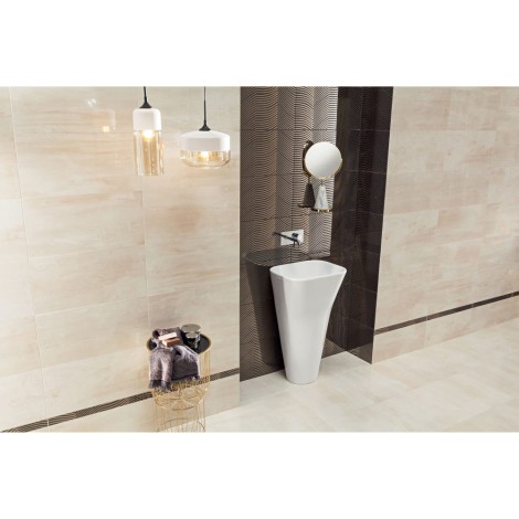 Tubądzin Dekor Shine Concrete light płytka ścienna 29,8x59,8 - aranżacja.