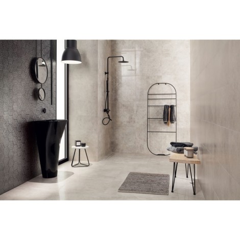 Tubądzin Terraform grey płytka ścienna 29,8x59,8 - aranżacja.