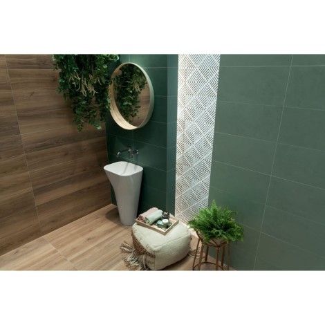 Tubądzin Touch green płytka ścienna 29,8x59,8 - aranżacja.