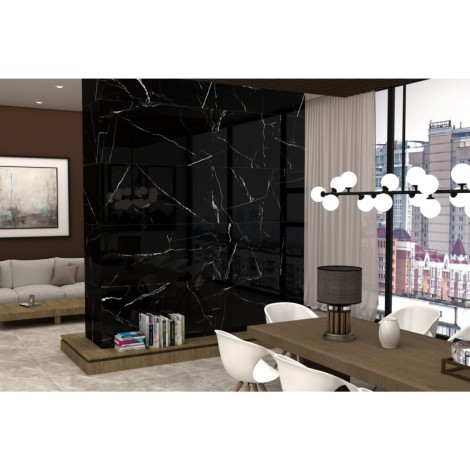 Netto Markinia silver polished płytka gresowa 60x120 - aranżacja.