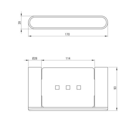 Deante Round mydelniczka ścienna czarny mat