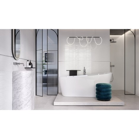 Opoczno Glow White Smudges Satin płytka ścienna 29,8x59,8 - aranzacja.