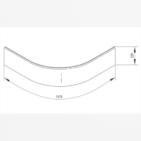 Deante Plus II obudowa brodzika półokrągłego  90 cm - rysunek techniczny.