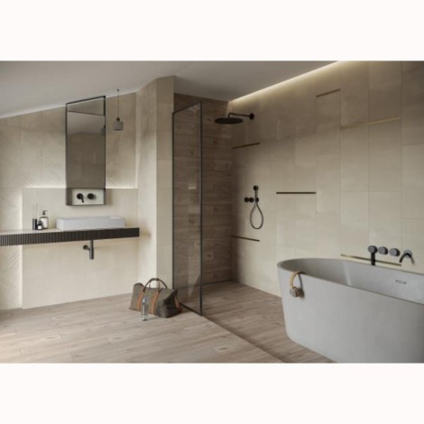 Paradz Clam silver dekor połysk płytka ścienna 29,8 x 59,8 cm - aranżacja.