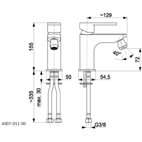 Kfa Korund bateria bidetowa chrom