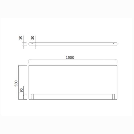 Cersanit Lorena obudowa wanny 150 cm - rysunek techniczny.