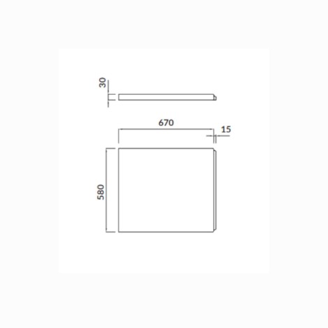 Cersanit Lorena obudowa wanny bok 70 cm - rysunek techniczny.