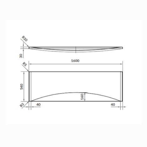 Cersanit Virgo obudowa wanny 160 cm - rysunek techniczny.