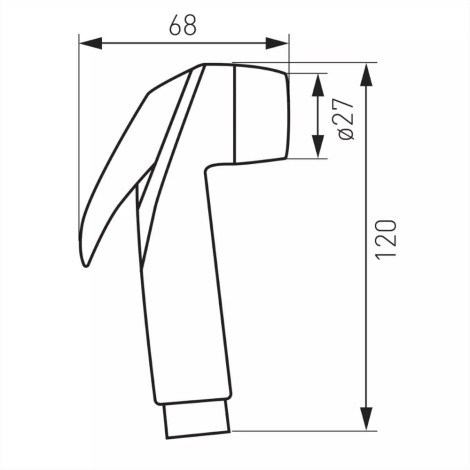 Ferro Presso zestaw natryskowy bidetowy chrom - rysunek techniczny.