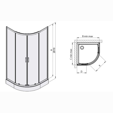 Sanplast KP4/Fris kabina prysznicowa półokragła + brodzik zintegrowany 90 x 90 cm szkło W0.