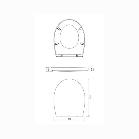 Cersanit Delfi deska wolnoopadająca miękka - rysunek techniczny.