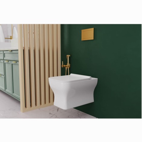 Invena Glamour bateria bidetowa podtynkowa złota - aranżacja.