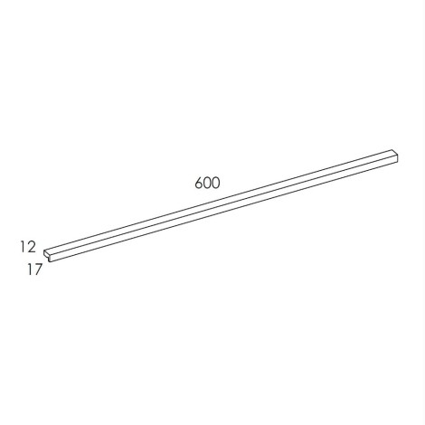 Elita Kwadro Plus 60 cm black mat - rysunek techniczny.