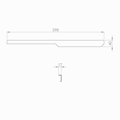 Elita Soho uchwyt 60 cm chrom - rysunek techniczny.