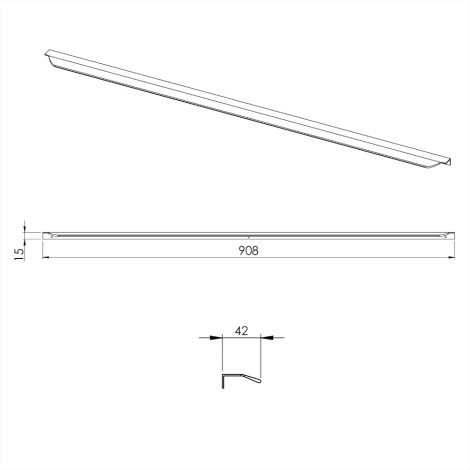 Elita Loft uchwyt 90 cm gold - rysunek techniczny.