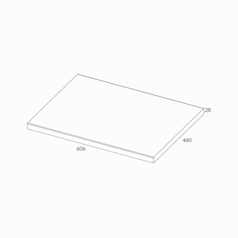 Elita blat meblowy 60x46x2,8 cm dąb classic - rysunek techniczny.
