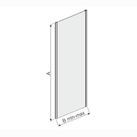 Sanplast SSO/TX5B ścianka kabiny prysznicowej 90 cm szkło W15 - rysunek techniczny.