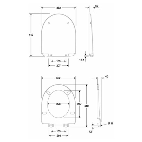 Geberit Selnova owalna deska duroplastowa wolnoopadająca Click2Clean